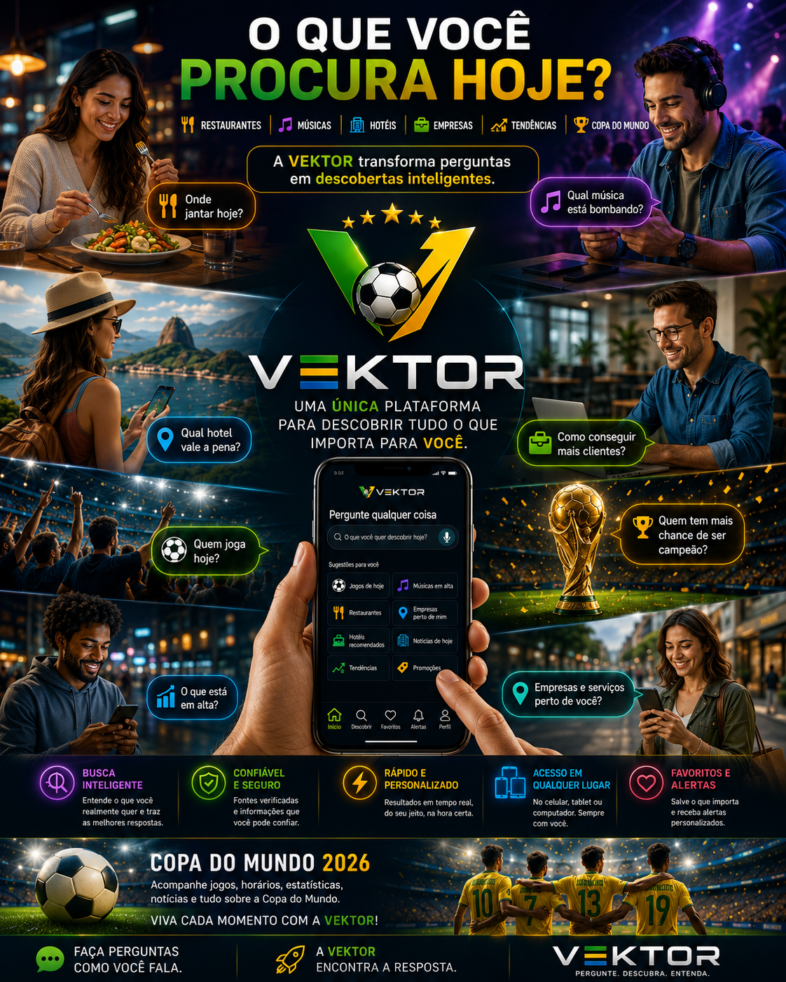 Criativo Vektor: O que você procura hoje? Plataforma de busca inteligente