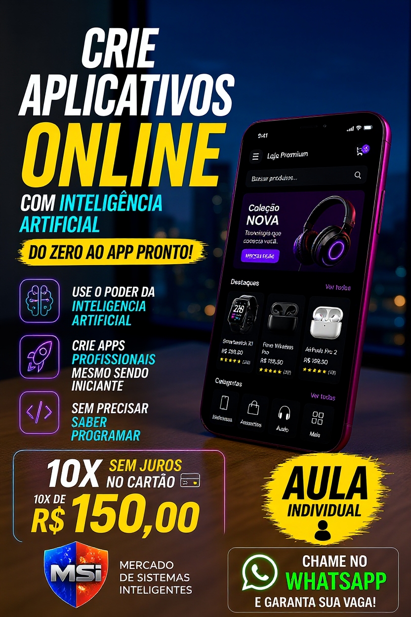 Crie aplicativos online com Inteligência Artificial — Aula individual MSI
